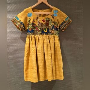 Hand painted Madhubani art girls dress/frock